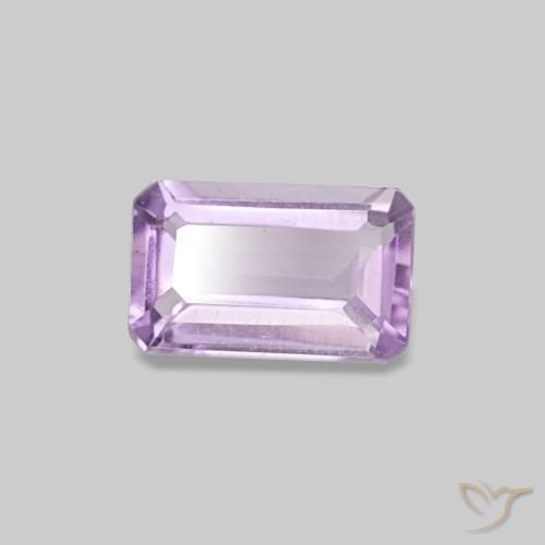 Améthyste Violet rosâtre léger naturelle Taille émeraude, 0.29 ct, VS