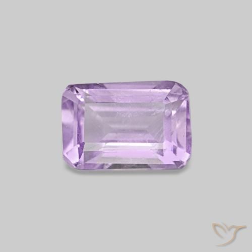Améthyste Violet rose moyen naturelle Taille émeraude, 0.49 ct, VS