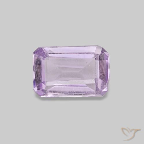 Améthyste Violet rosâtre léger naturelle Taille émeraude, 0.40 ct, VS