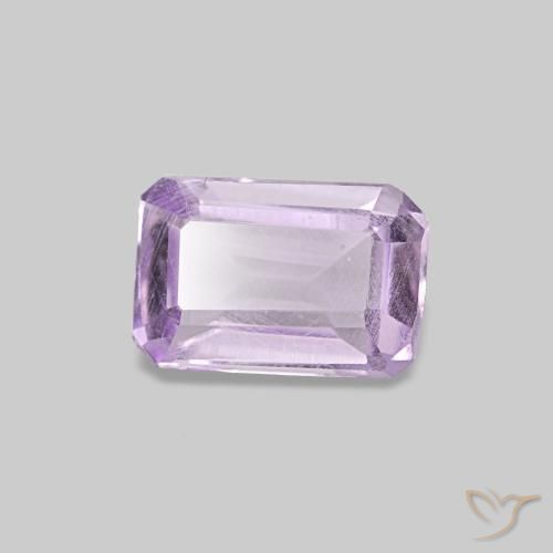 Améthyste Violet rosâtre léger naturelle Taille émeraude, 0.40 ct, VS