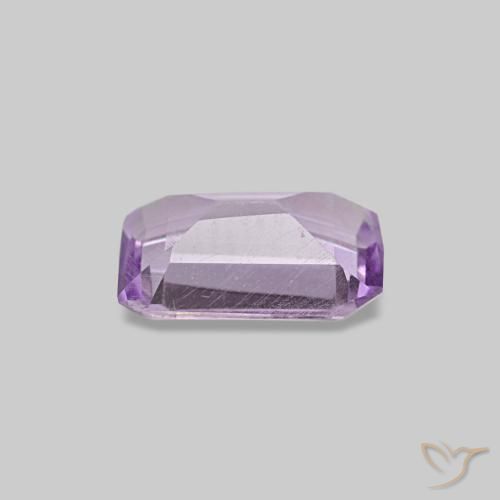 Améthyste Violet rosâtre léger naturelle Taille émeraude, 0.40 ct, VS