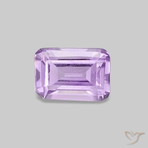Améthyste Violet rosâtre léger naturelle Taille émeraude, 0.52 ct, VS