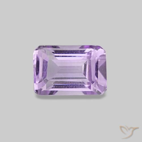 0.54ct Violet iris rosâtre Améthyste, Taille émeraude, VS