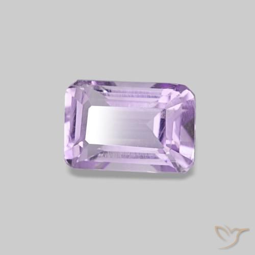 Améthyste Violet iris rosâtre naturelle Taille émeraude, 0.54 ct, VS