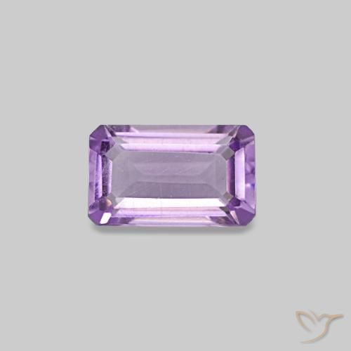 Améthyste Violet Rosâtre naturelle Taille émeraude, 0.27 ct, VS