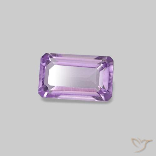 Améthyste Violet Rosâtre naturelle Taille émeraude, 0.27 ct, VS