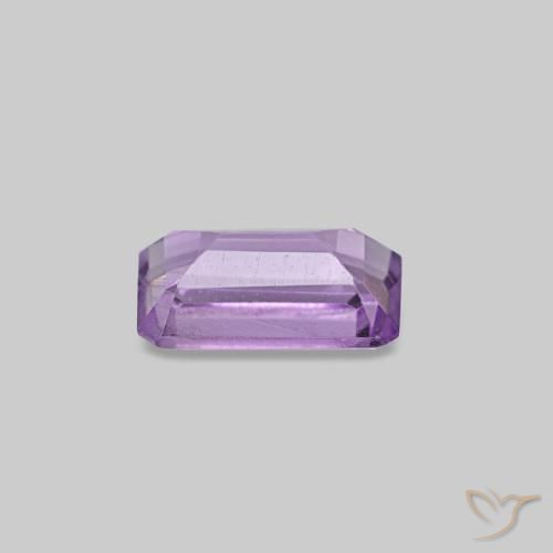 Améthyste Violet Rosâtre naturelle Taille émeraude, 0.27 ct, VS