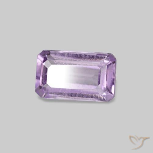 Améthyste Violet rosâtre léger naturelle Taille émeraude, 0.28 ct, VS