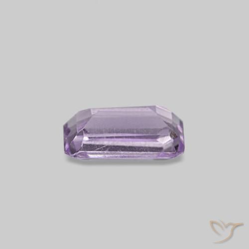 Améthyste Violet rosâtre léger naturelle Taille émeraude, 0.28 ct, VS