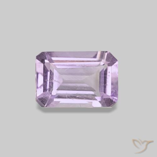 Améthyste Violet rosâtre léger naturelle Taille émeraude, 0.50 ct, VS