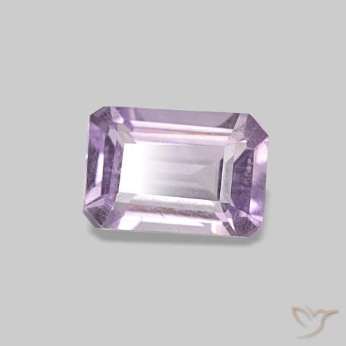 Améthyste Violet rosâtre léger naturelle Taille émeraude, 0.50 ct, VS