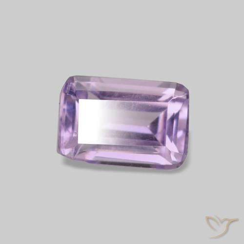 Améthyste Violet rosâtre léger naturelle Taille émeraude, 0.48 ct, SI