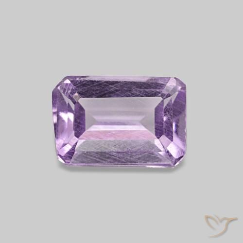 Améthyste violet moyen naturelle taille émeraude, 0,51 ct, VS