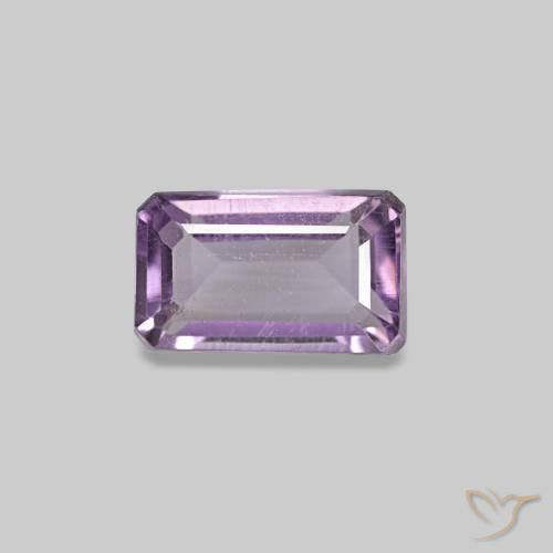 Améthyste violet naturelle taille émeraude, 0,31 ct, VS