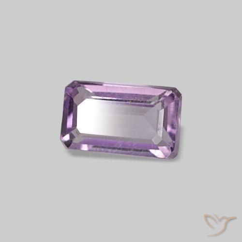 Améthyste violet naturelle taille émeraude, 0,31 ct, VS
