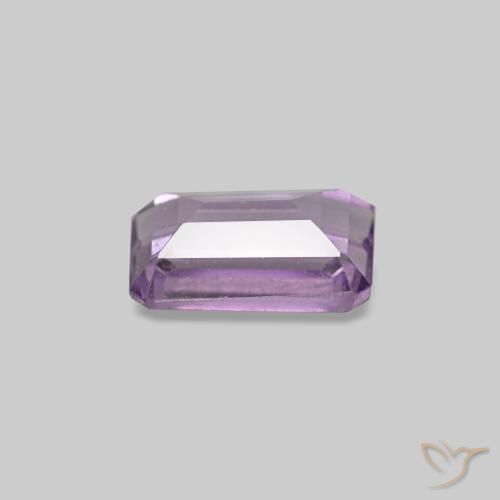Améthyste violet naturelle taille émeraude, 0,31 ct, VS