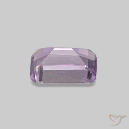 Améthyste Violet Rosâtre naturelle Taille émeraude, 0.48 ct, VS