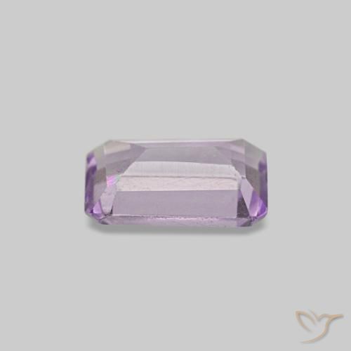 Améthyste violet naturelle taille émeraude, 0,28 ct, VS