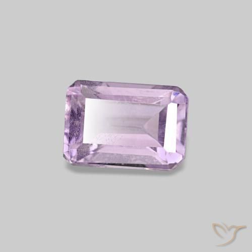 Améthyste violet naturelle taille émeraude, 0,57 ct, VS