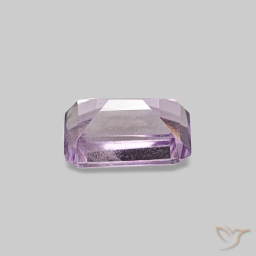 Améthyste violet naturelle taille émeraude, 0,57 ct, VS