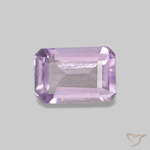 Améthyste violet naturelle taille émeraude, 0,52 ct, VS
