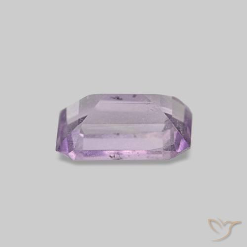 Améthyste violet naturelle taille émeraude, 0,52 ct, VS