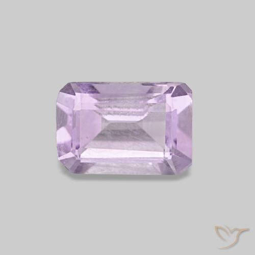 Améthyste violet naturelle taille émeraude, 0,51 ct, VS