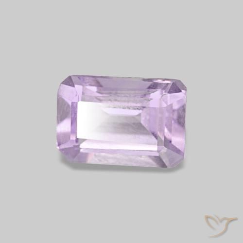 Améthyste violet naturelle taille émeraude, 0,51 ct, VS