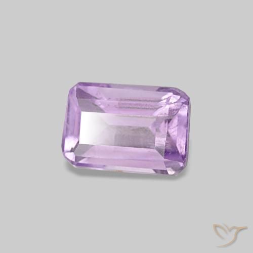 Améthyste violet naturelle taille émeraude, 0,50 ct, VS