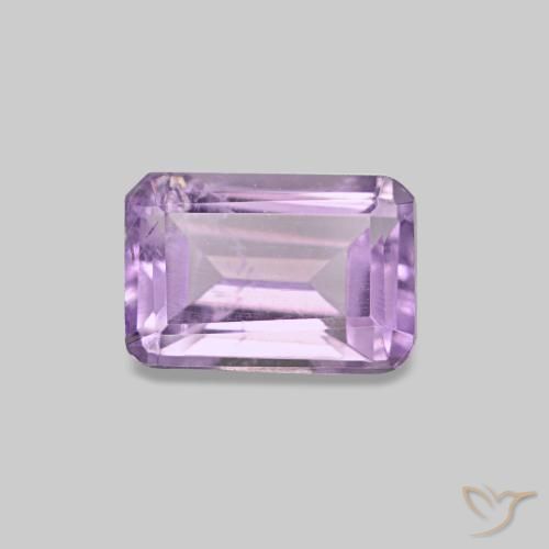 Améthyste violet de 0,58 ct, taille émeraude, VS