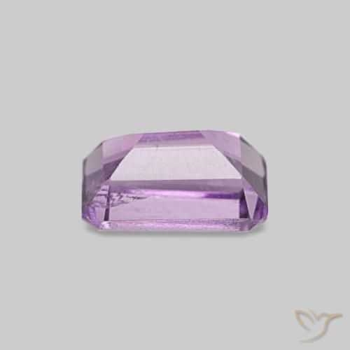 Améthyste violet naturelle taille émeraude, 0,58 ct, VS