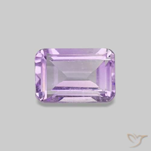 Améthyste violet moyen naturelle taille émeraude, 0,54 ct, VS