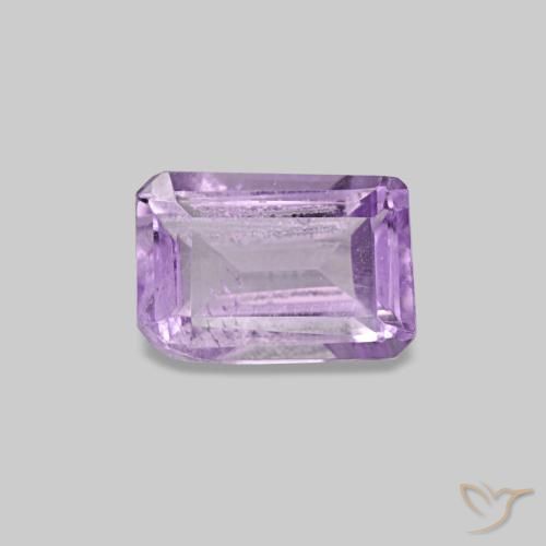 Améthyste violet naturelle taille émeraude, 0,49 ct, VS-SI