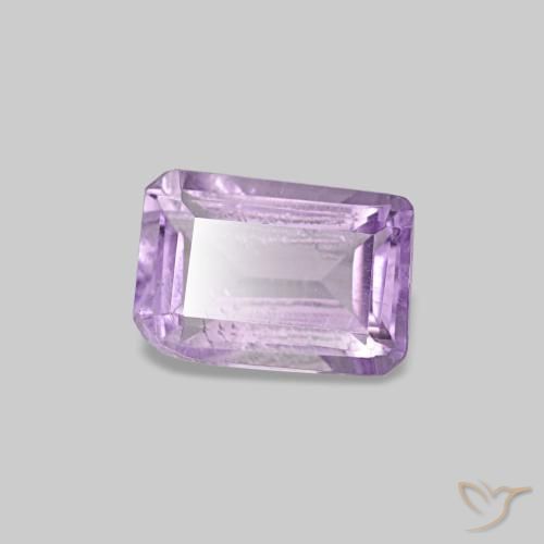 Améthyste violet naturelle taille émeraude, 0,49 ct, VS-SI