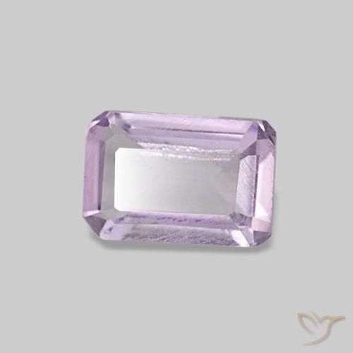 Améthyste violet naturelle taille émeraude, 0,48 ct, VS-SI