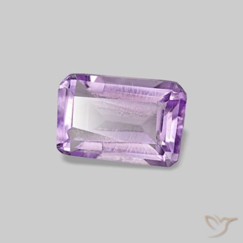 Améthyste violet naturelle taille émeraude, 0,44 ct, SI