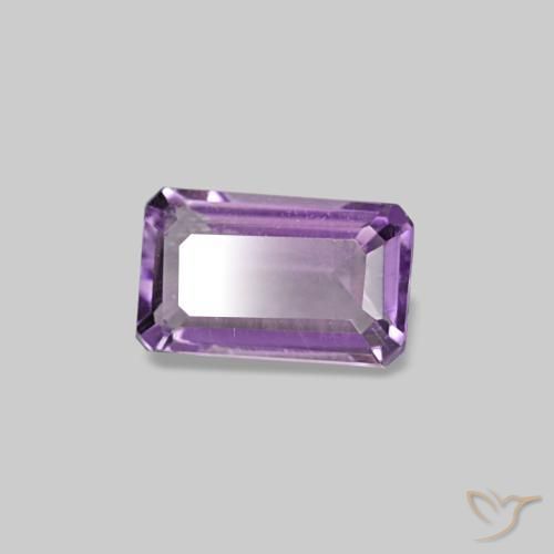 Améthyste violet naturelle taille émeraude, 0,29 ct, VS-SI