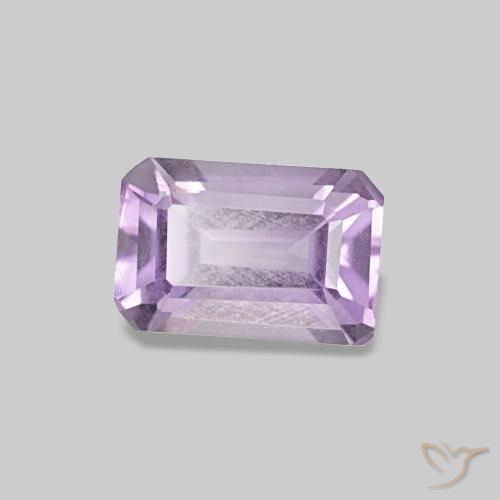 Améthyste Violet clair naturelle Taille émeraude, 0.57 ct, VS