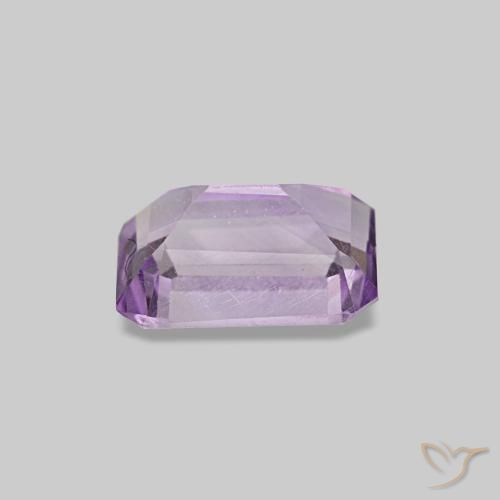 Améthyste Violet clair naturelle Taille émeraude, 0.57 ct, VS