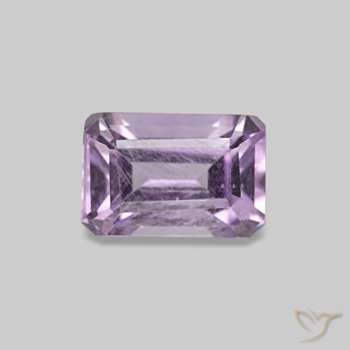 Améthyste violet de 0,60 ct, taille émeraude, VS
