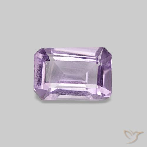 Améthyste violet naturelle taille émeraude, 0,49 ct, VS