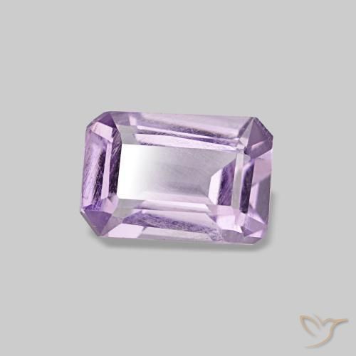 Améthyste violet naturelle taille émeraude, 0,49 ct, VS