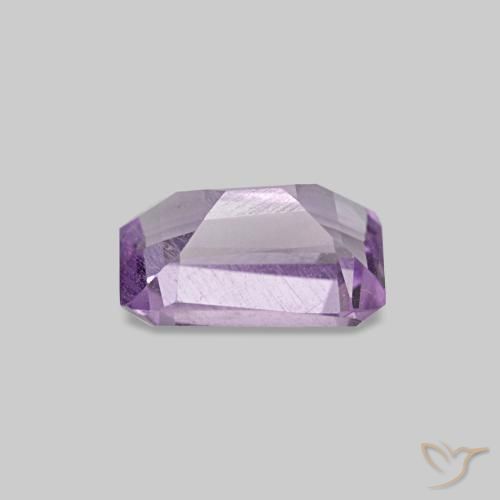 Améthyste violet naturelle taille émeraude, 0,49 ct, VS