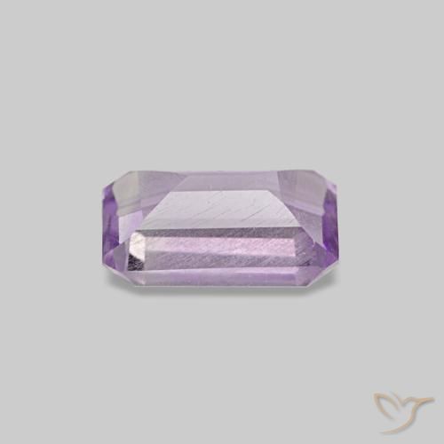 Améthyste Medium Light-Violet naturelle Taille émeraude, 0.52 ct, VS