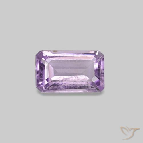 Améthyste violet naturelle taille émeraude, 0,30 ct, VS