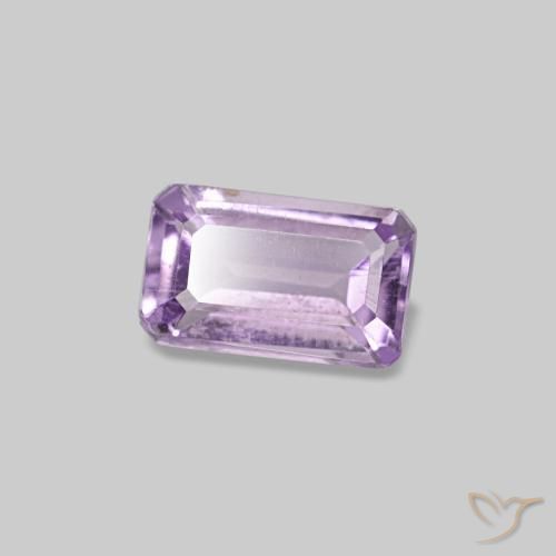 Améthyste violet naturelle taille émeraude, 0,30 ct, VS