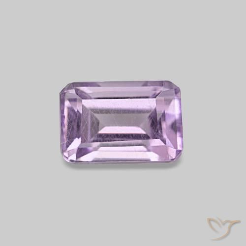 Améthyste violet de 0,62 ct, taille émeraude, VS