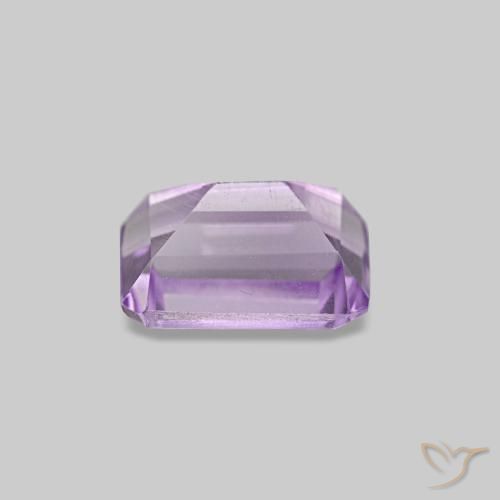 Améthyste violet naturelle taille émeraude, 0,62 ct, VS