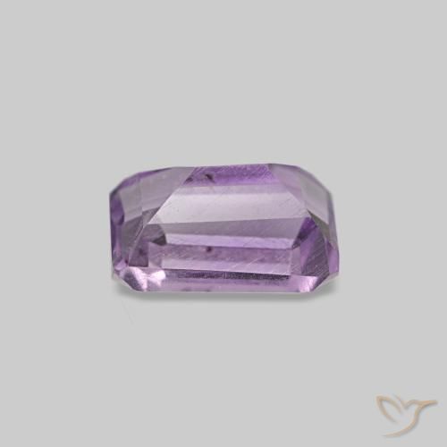 Améthyste violet naturelle taille émeraude, 0,66 ct, VS-SI