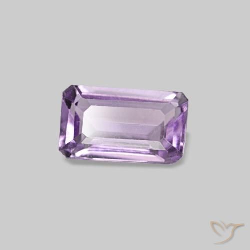 Améthyste violet naturelle taille émeraude, 0,24 ct, VS-SI